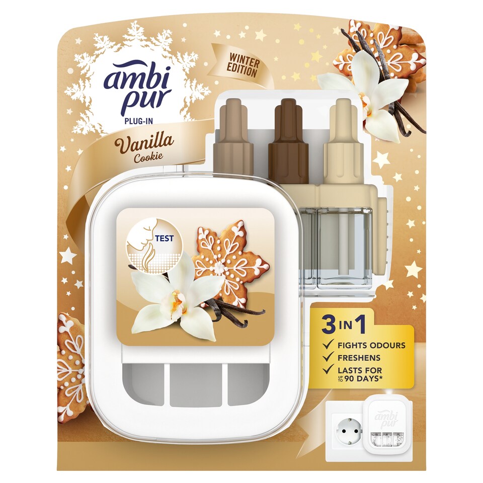 image 1 of Ambi Pur 3Volution Smart Program Air Freshener Plug In Starter Kit Vanilla Cookie 20 ML