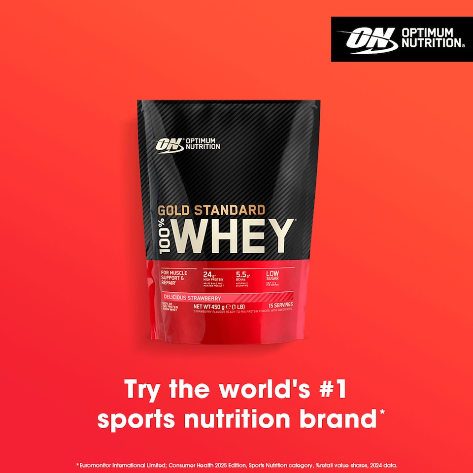 image 1 of Optimum Nutrition Gold Standard 100% Whey Protein Powder - Delicious Strawberry 450g