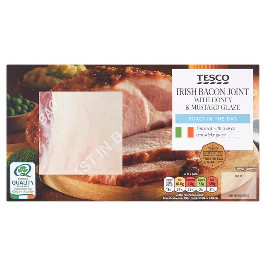 Tesco Irish Bacon Joint With Honey And Mustard Glaze 900G Tesco Groceries