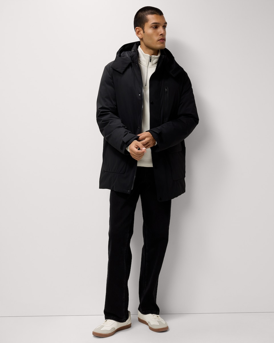 image 1 of F&F Waterproof Hooded Parka in Black