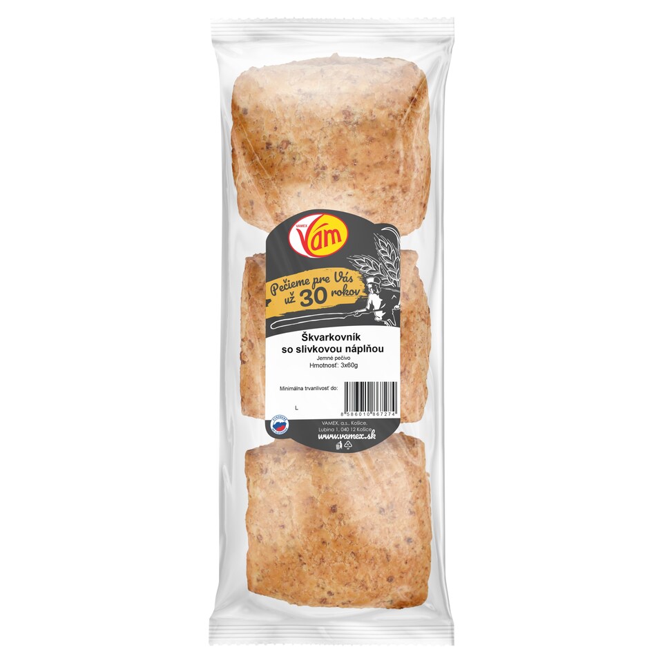 Vamex Škvarkovník so slivkovou náplňou 3 x 60 g