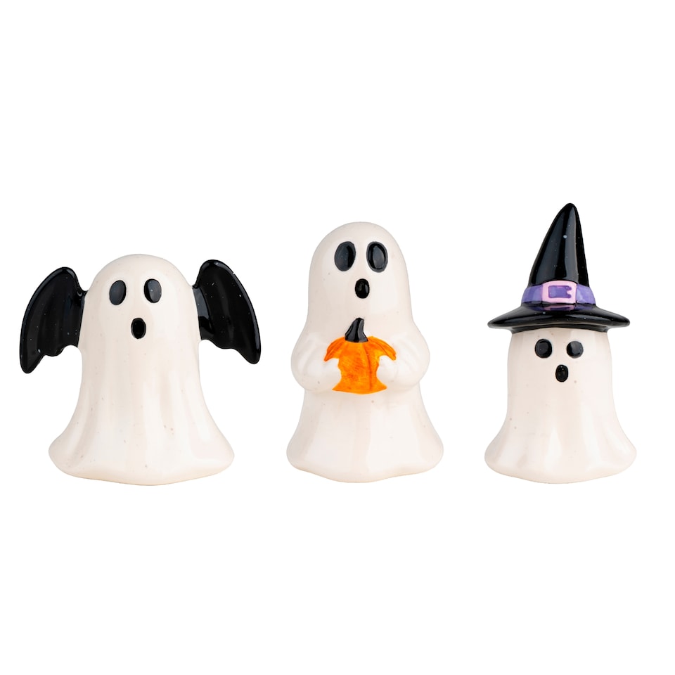 Candlelight Halloween Decorative Ceramic Ghost Assortment