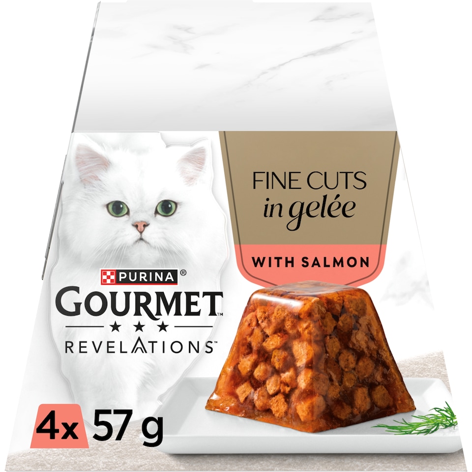Gourmet Revelations Gelée Salmon in Jelly Wet Cat Food 4x57g