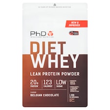 PhD Diet Whey Protein Powder - Belgian Chocolate 1kg