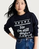 image 1 of F&F Cotton Rich Yes I'm Still Single Slogan Christmas Sweatshirt in Navy
