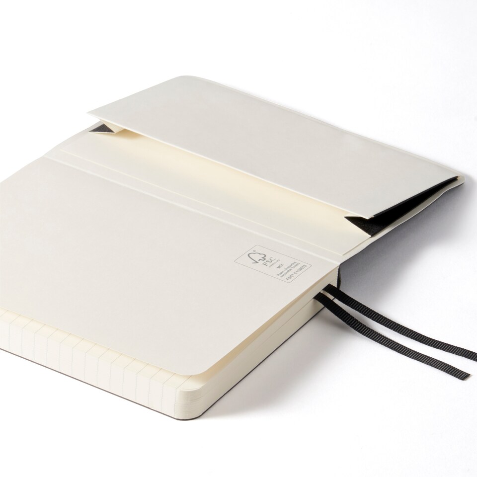 image 1 of Agenzio Small Black Ruled Notebook