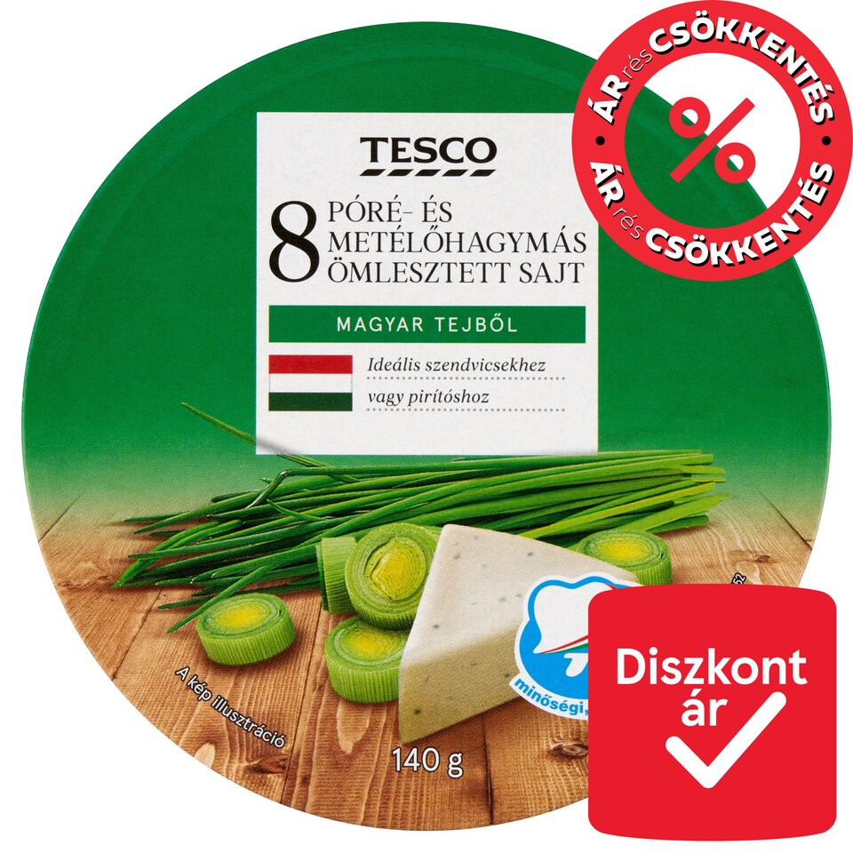 Tesco Processed Cheese with Leek and Chives 8 pcs 140 g