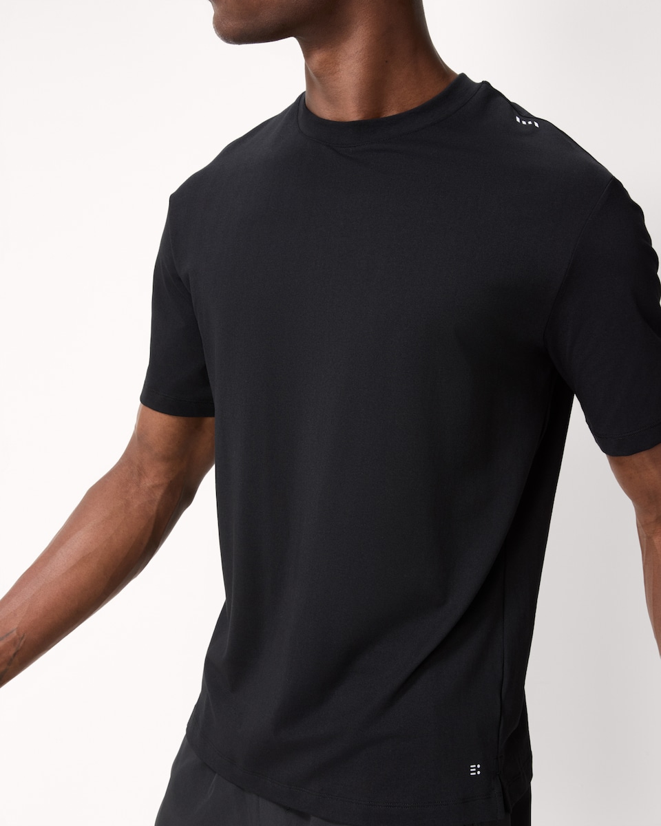 image 1 of F&F Active ULTRARUN Cotton Rich T-Shirt in Black