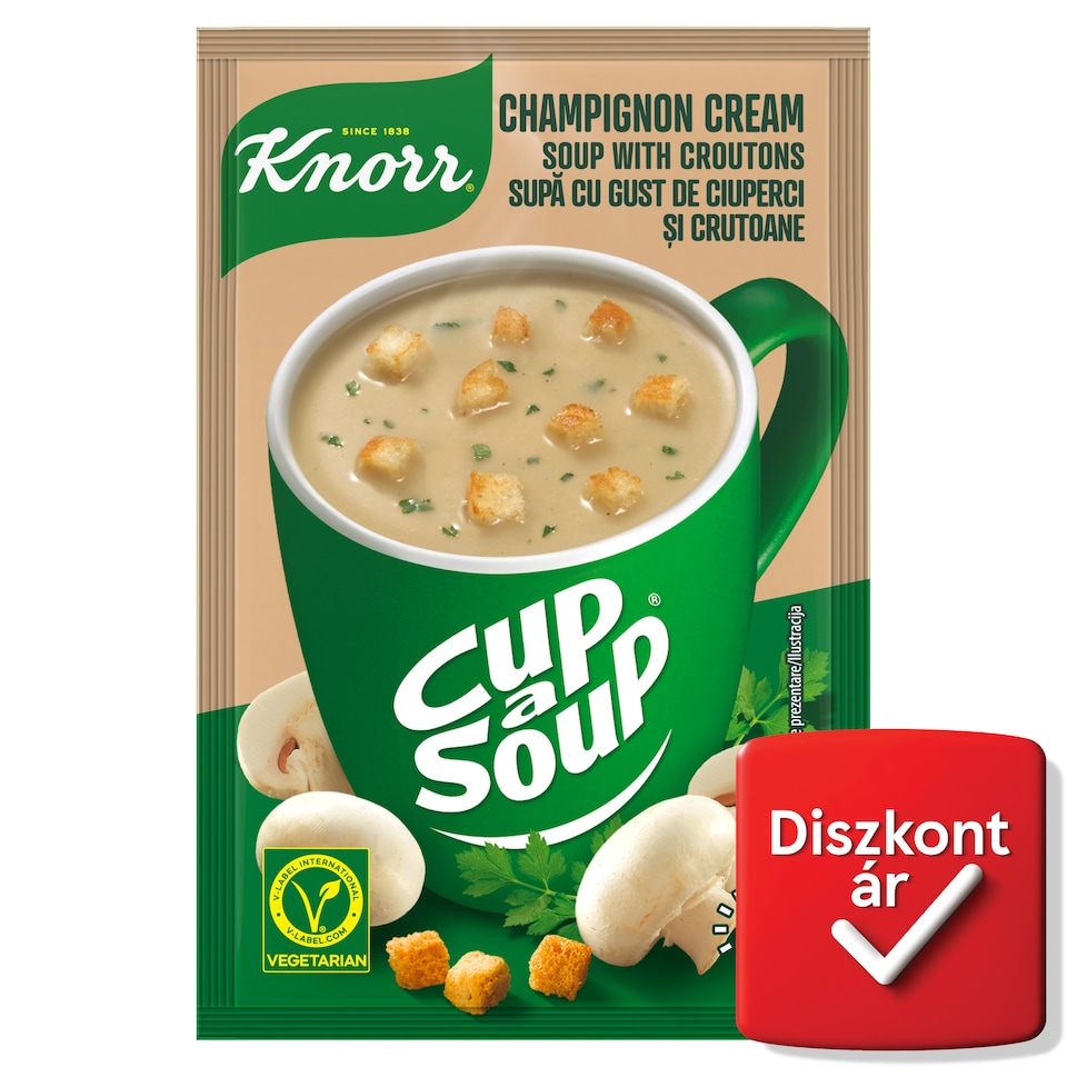 Knorr Cup a Soup instant gombakrémleves zsemlekockával 15 g