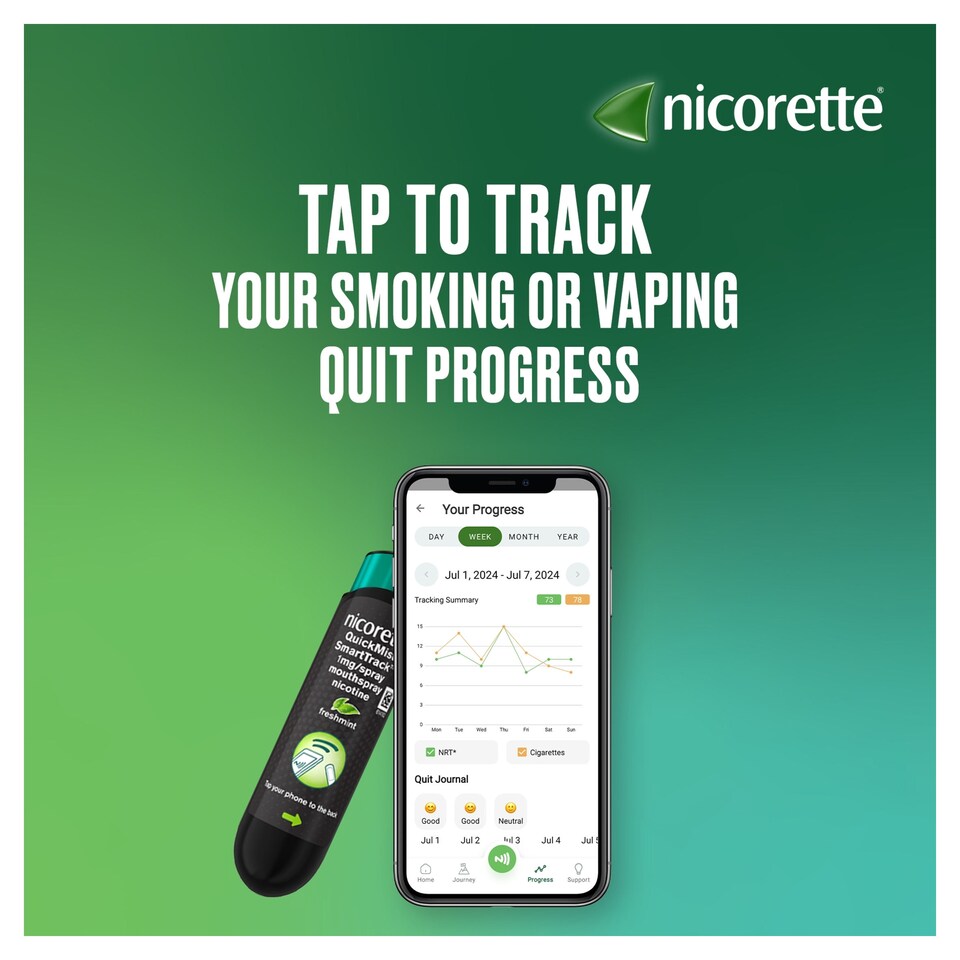 image 1 of Nicorette QuickMist SmartTrack Nicotine Mouthspray - Freshmint Duo