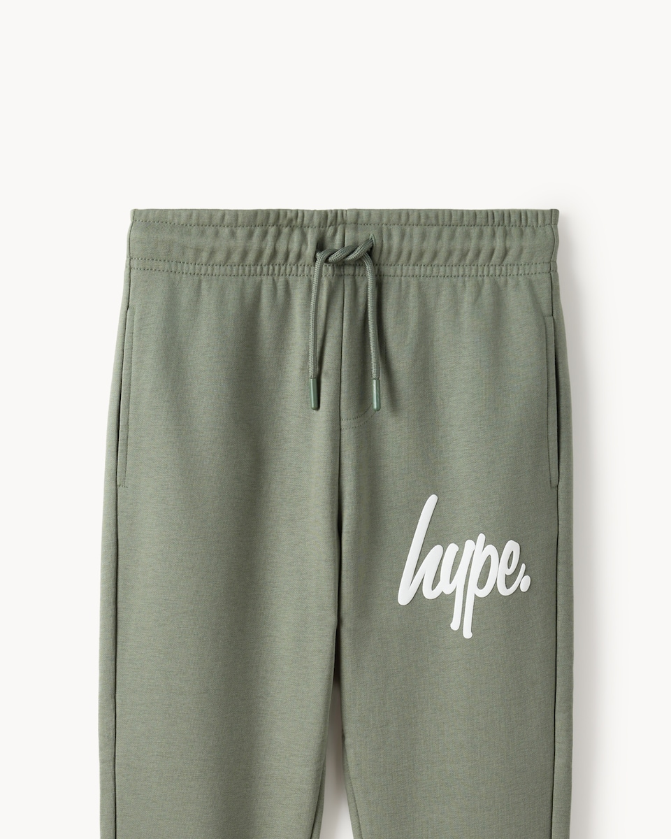 image 1 of Hype Cotton Rich Cuffed Joggers in Khaki