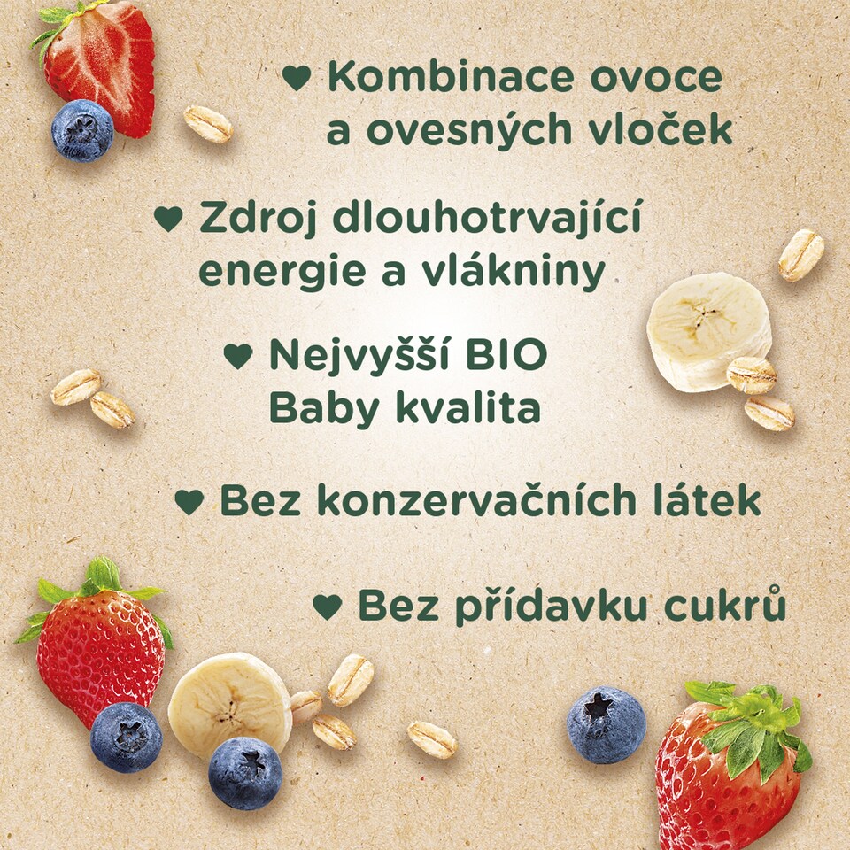 Obrázek 1 pro produkt Sunar BIO ovocná kapsička Hopsáček jahoda, banán, borůvka a ovesné vločky 100g