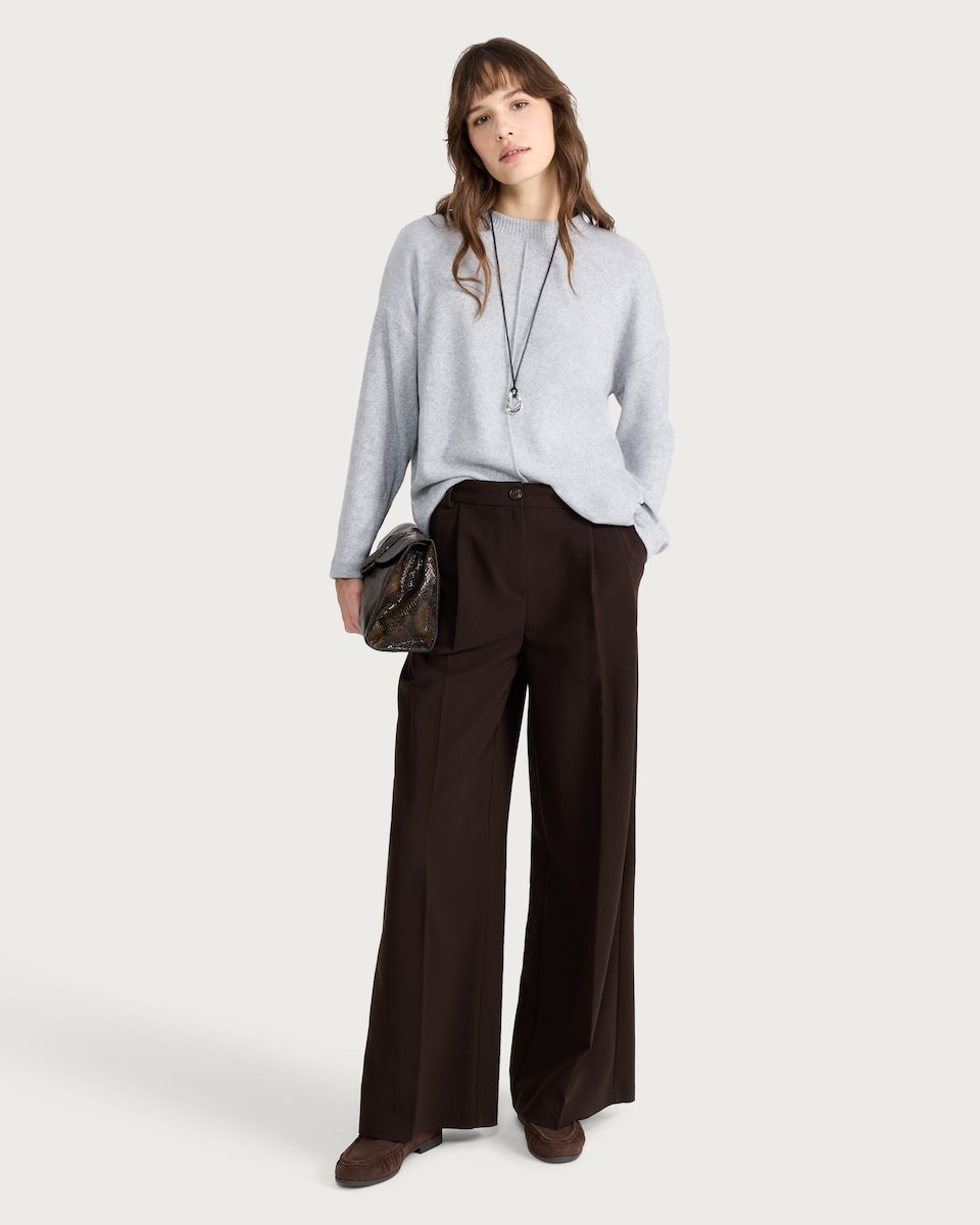 image 1 of F&F Textured Long Sleeved Jumper in Grey