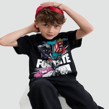 Fortnite Pure Cotton Short Sleeved T-Shirt in Black
