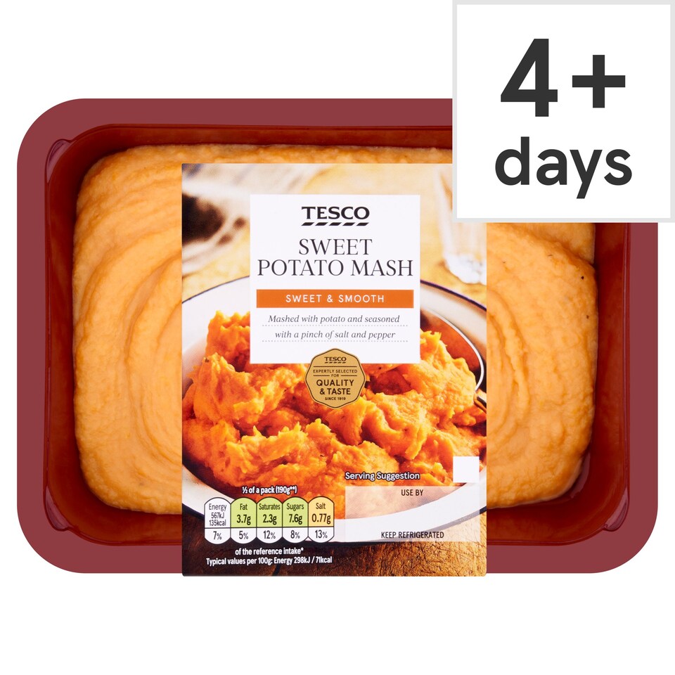 Tesco Sweet Potato Mash 400G Tesco Groceries