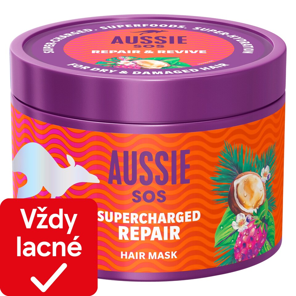 obrázok 1 z Aussie SOS Supercharged Repair Maska na Vlasy na Suché, Namáhané a Poškodené Vlasy