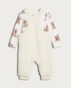 image 4 of F&F Curtis The Dog Baby 2-Piece Fleece Dungarees and Bodysuit Set in White