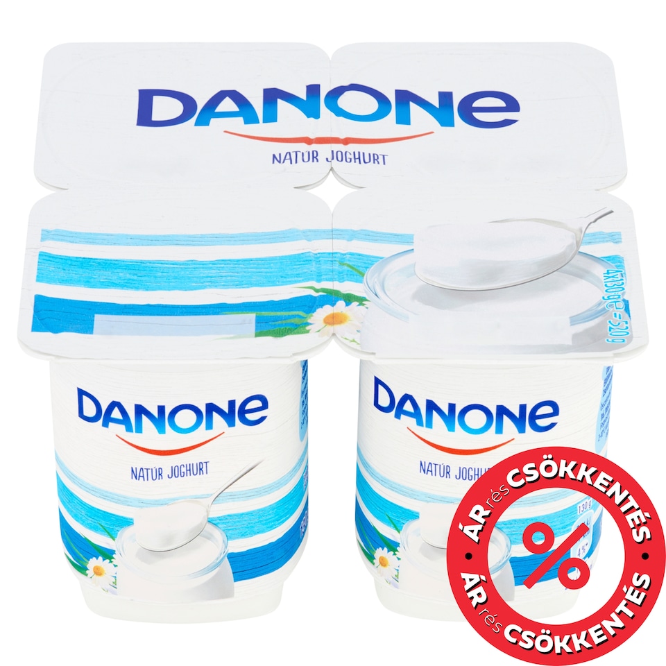 Danone Unflavoured Yoghurt with Live Flora 4 x 130 g