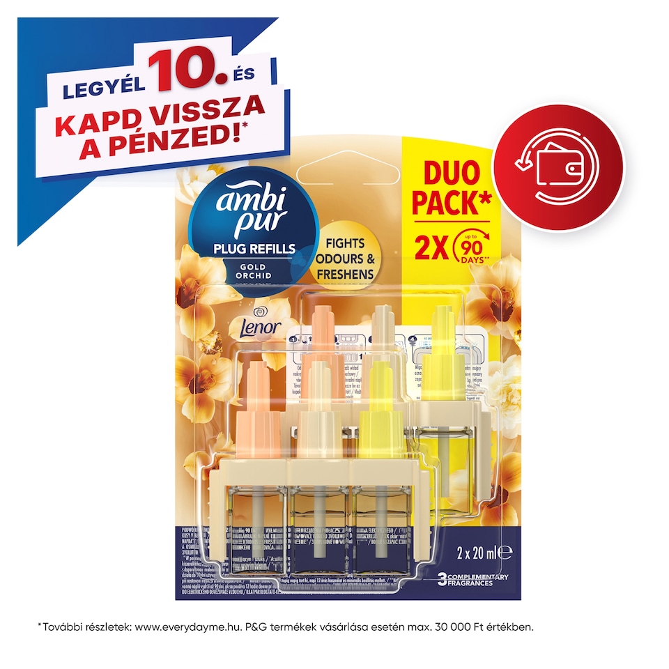 Ambi Pur 3Volution Gold Orchid Elektromos Illatpárologtató-utántöltő, 40ml  1. kép