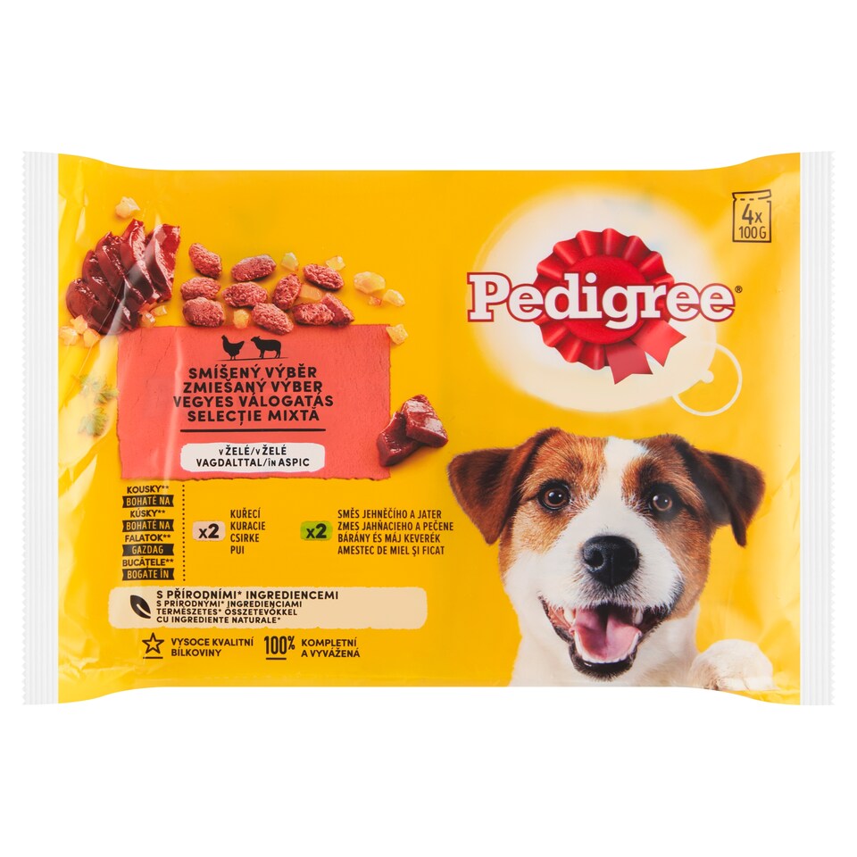 Obrázek 1 pro produkt Pedigree Smíšený výběr v želé 4 x 100g (400g)