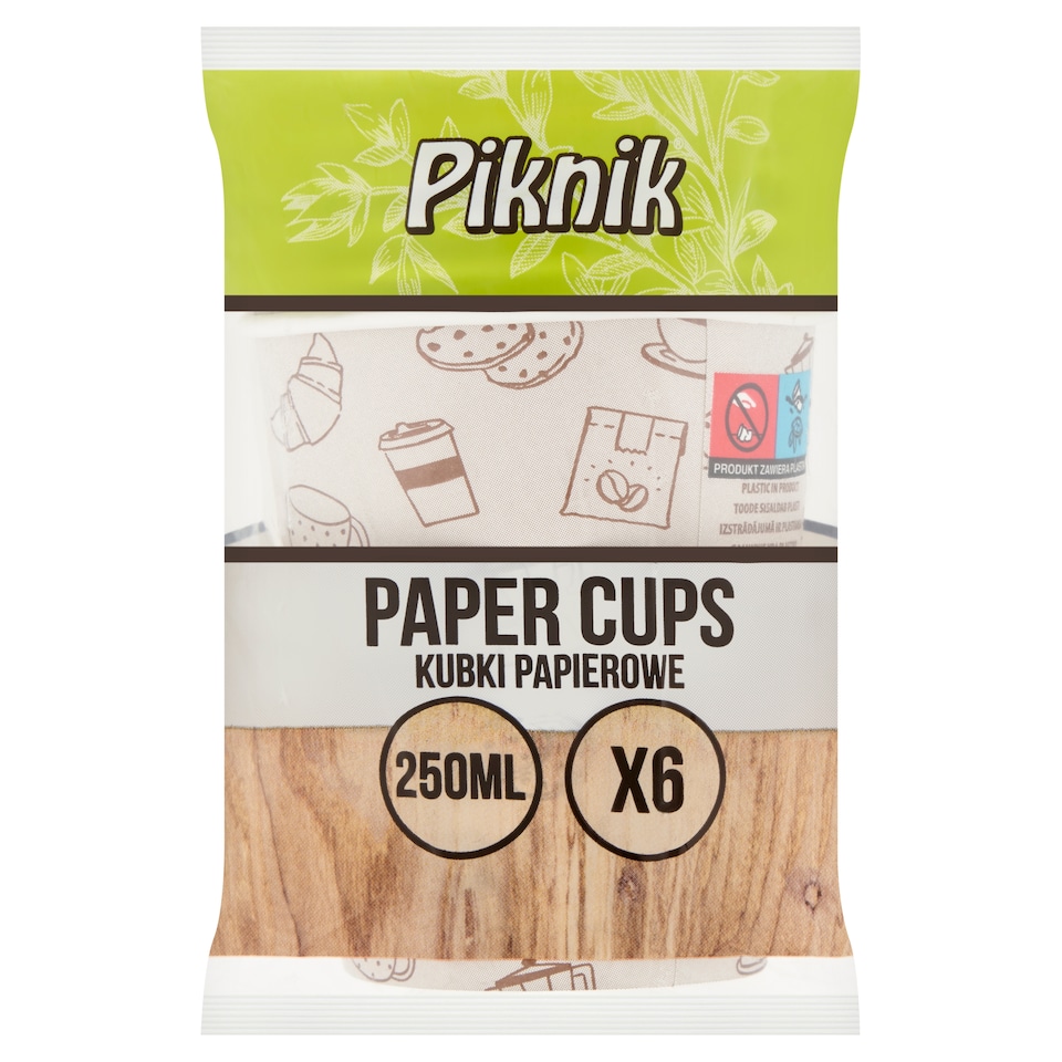 Piknik Papírové kelímky 250 ml 6 ks
