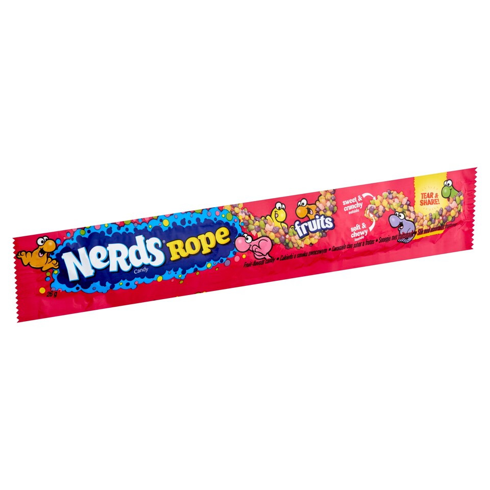 Nerds Rope gyümölcs ízű cukorkás gumicukor 26 g  1. kép
