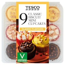 Tesco 9 Classic Biscuit Mini Cupcakes