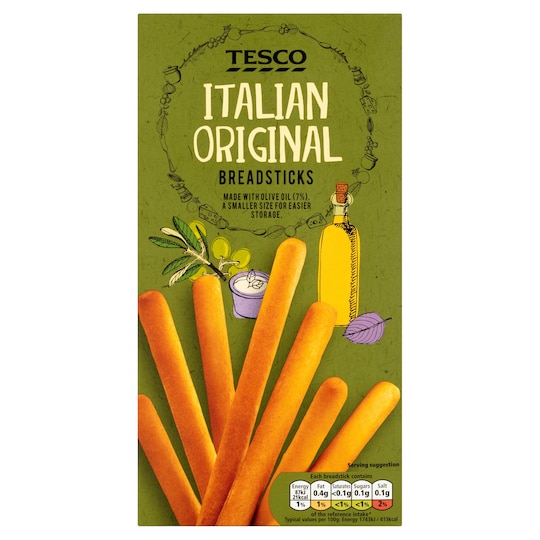 Tesco Italian Original Breadsticks 125G Tesco Groceries