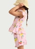 image 1 of F&F Girls 2-Piece Pure Cotton Fruit Print Top and Short Set in Pink