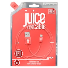 Juice Apple Lightning 1m Charging Cable Coral