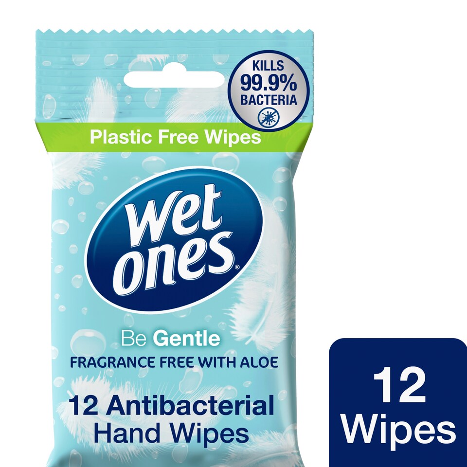 image 1 of Wet Ones Be Gentle 12 Antibacterial Hand Wipes Fragrance Free with Aloe
