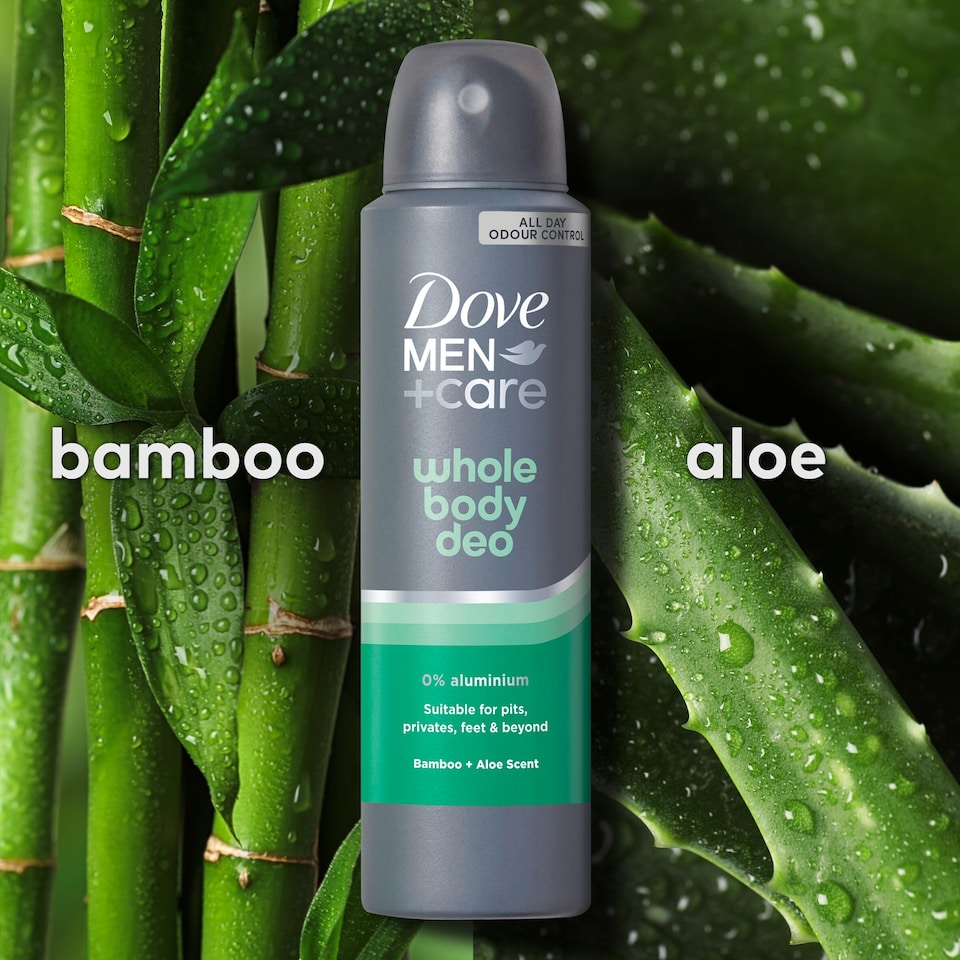 image 1 of Dove Men+Care Bamboo & Aloe 48h Whole Body Deodorant Spray Odour Control 150ml