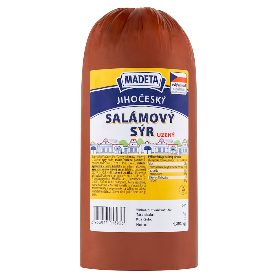 Obrázek 1 pro produkt Madeta Jihočeský salámový sýr uzený