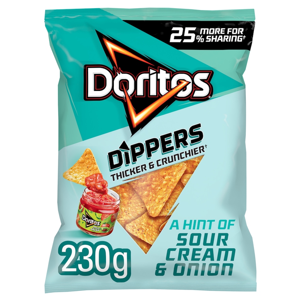 image 1 of Doritos Dippers Tortilla Chips Sour Cream & Onion Crisps 230g