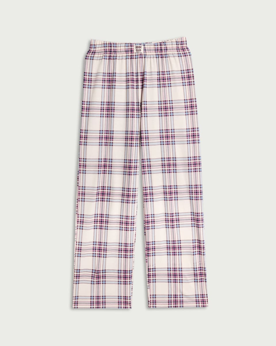 image 1 of F&F Pure Cotton Checked Pyjama Bottoms in Multi White