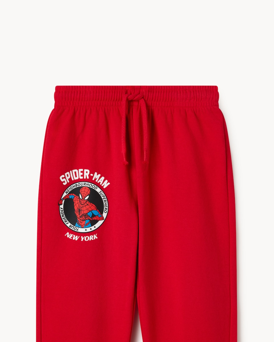 image 1 of Marvel Spider-Man Cotton Rich Joggers in Red