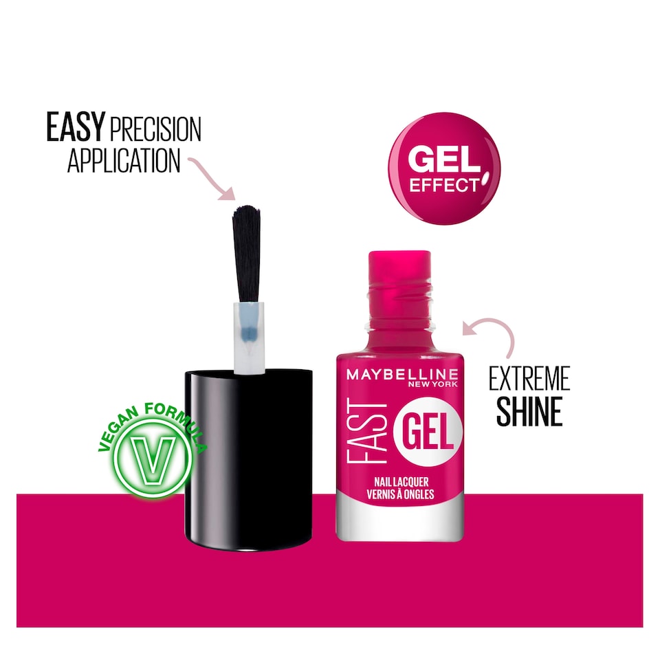 image 1 of Maybelline Fast Gel Nail Lacquer Fuschsia Ecstasy 6.7Ml