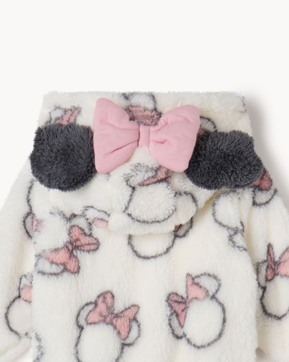image 1 of Disney Minnie Mouse Fleece Zip Up Jacket in White