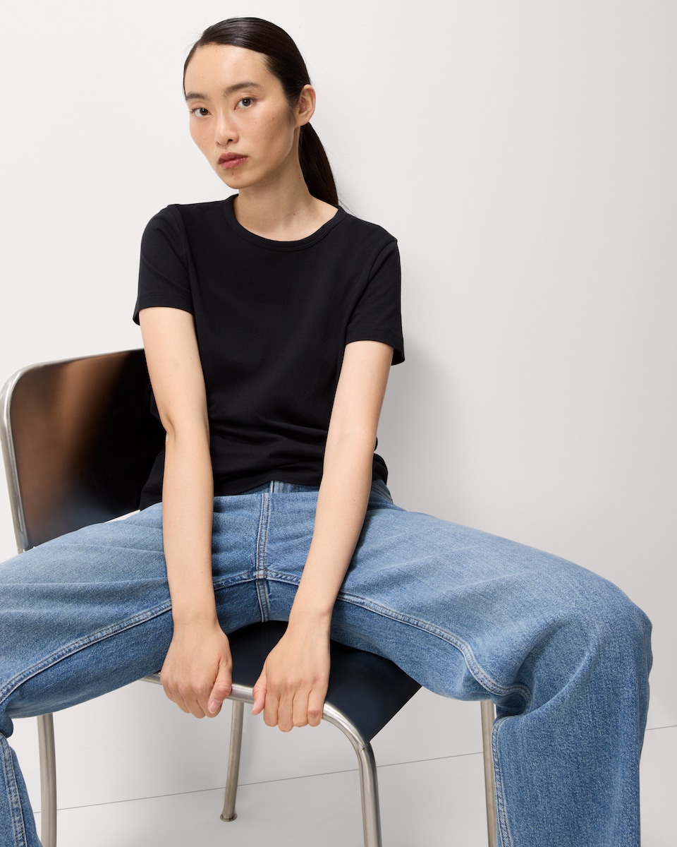 image 1 of F&F Pure Cotton Short Sleeved T-Shirt in Black
