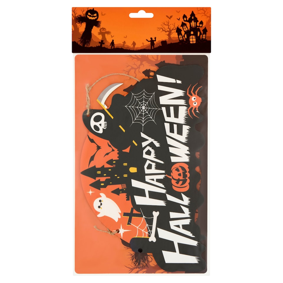 Halloween Decorative Sign with the Inscription Happy Halloween