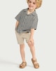 image 3 of F&F Boys Cotton Rich Striped Button-Up Shirt in Multi Black White