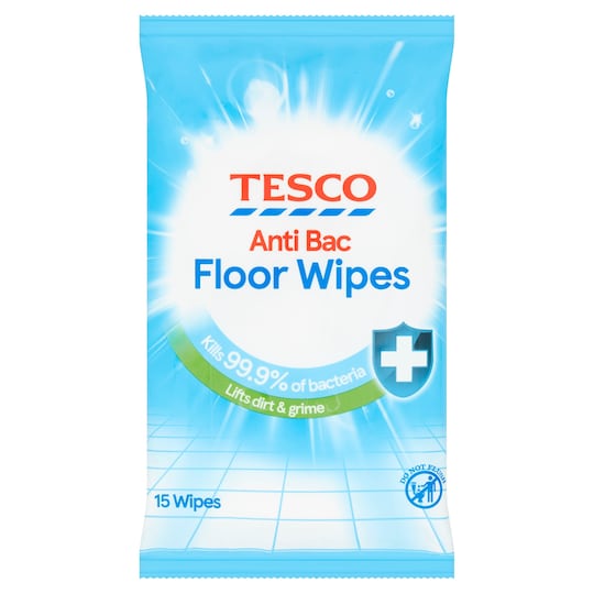 Tesco Floor Wipes Antibacterial 15Pk Tesco Groceries