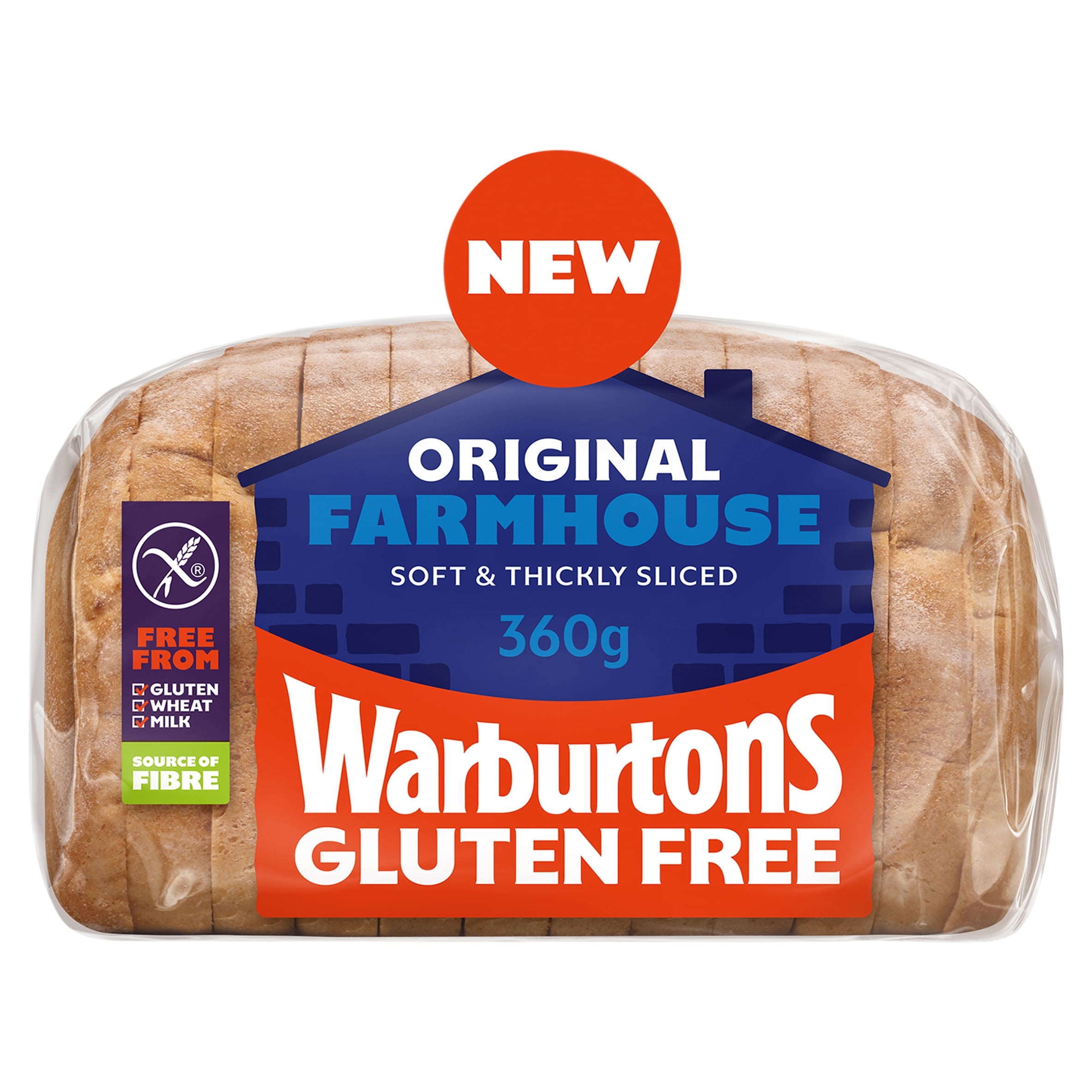 Warburtons Gluten Free Original Farmhouse White Bread 360g