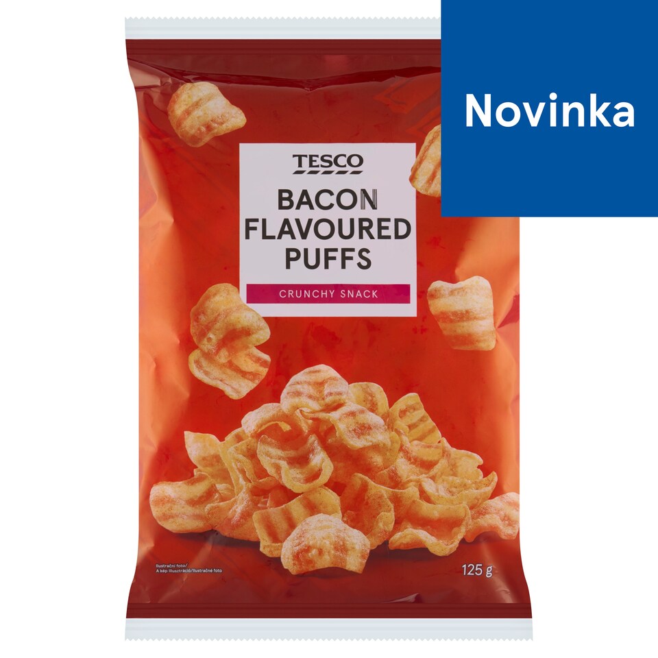 Tesco Pšeničný snack fritovaný s príchuťou slaniny solený 125 g