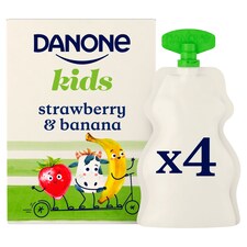 Danone Kids Organic Strawberry & Banana Yogurt 4x 70g