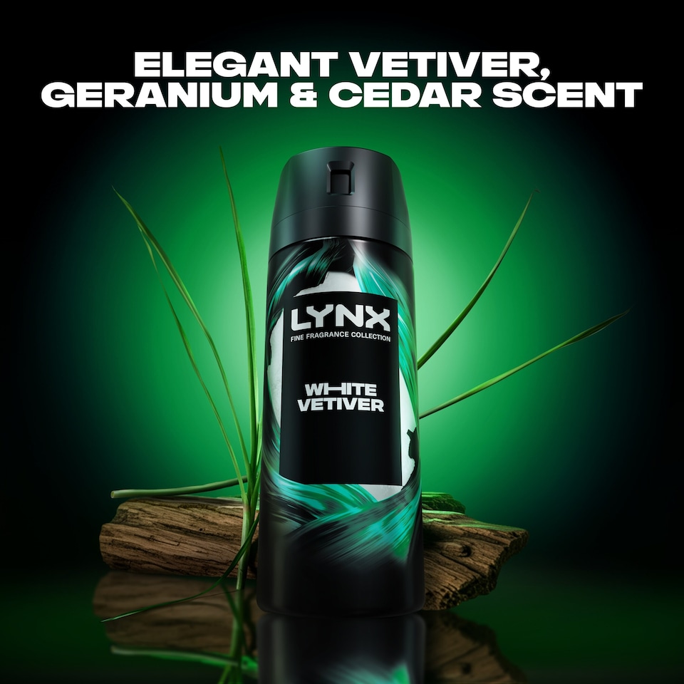 image 1 of Lynx White Vetiver 72h Fine Fragrance Premium Deodorant Bodyspray for Men 150ml