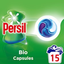 Persil Bio 4 in 1 Laundry Washing Detergent Capsules 15 Washes 204g