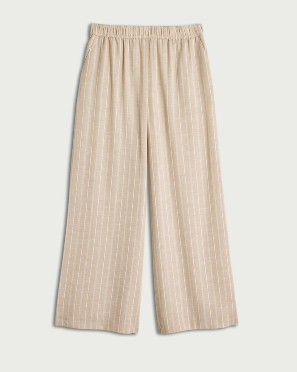 image 1 of F&F Striped Super Wide Leg Co-ord Trousers with Linen in Multi