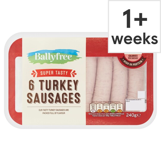 Ballyfree Turkey Sausages 240G Tesco Groceries