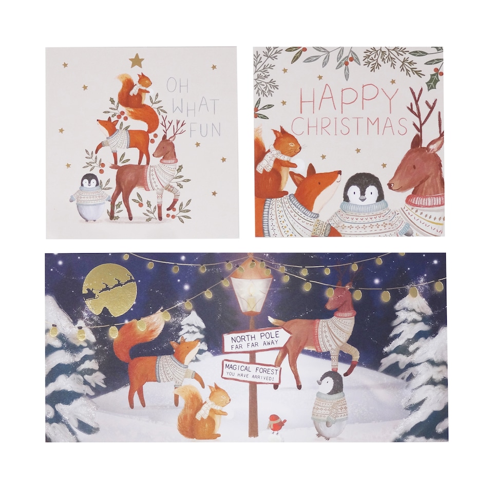 image 1 of Tesco Cosy Christmas Cards 20 Pack